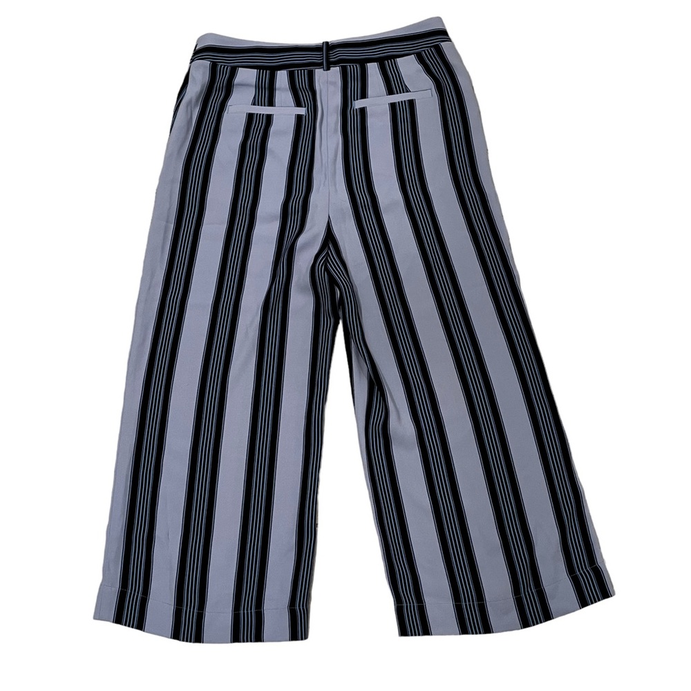 Ann Taylor LOFT Striped Crop Wide Leg Trousers, Sz 8P (missing tie sash) - Picture 3 of 12